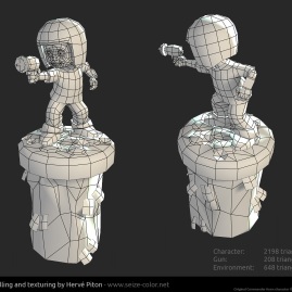 Commander Keen 3D low poly - wireframe