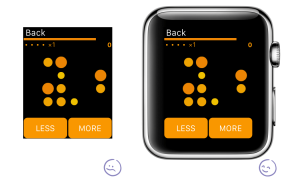 Une interface pour l'Apple Watch, sans et avec la bordure