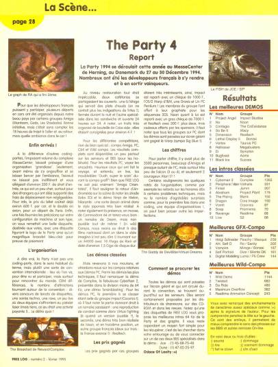 Reportage sur The Party 4 dans Free Log numéro 2 (février 1995)