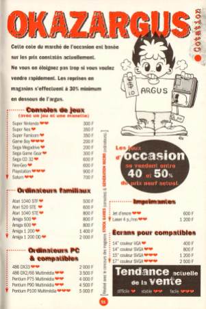 Cote ordinateurs et consoles d'occasion dans Okaz numéro 1 (Juin 97)