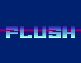 Mockup du logo Flush réalisé avec Adobe Animate (Atari 2600)